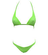 Love In Leather Spandex Fabric Womens Bikini Green G-Strings, Panties and Shorts